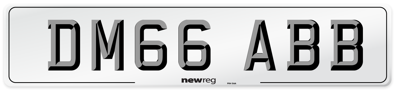 DM66 ABB Number Plate from New Reg